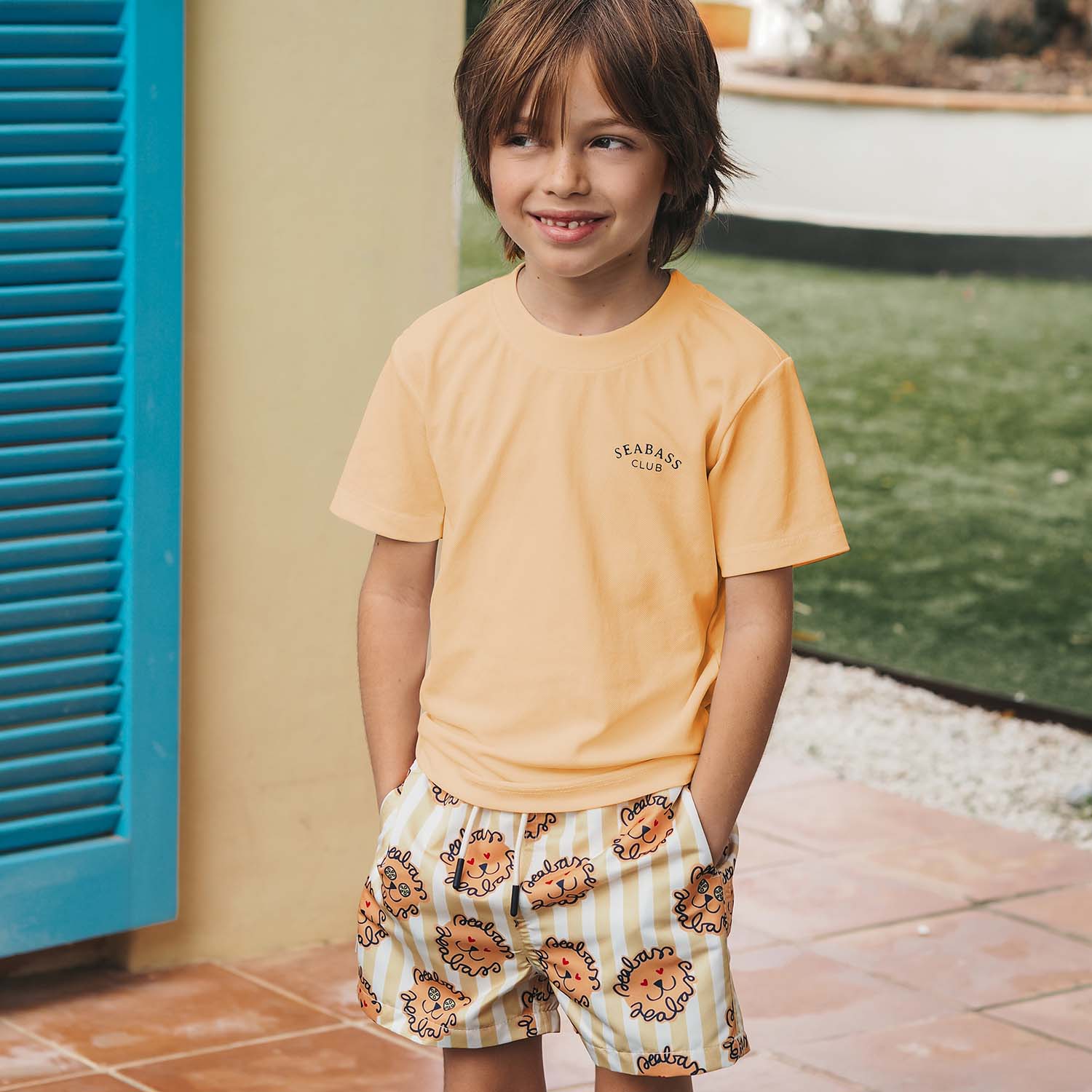 UV Swim Set - Short Leone and T-Shirt Cantaloupe (UPF 50+)