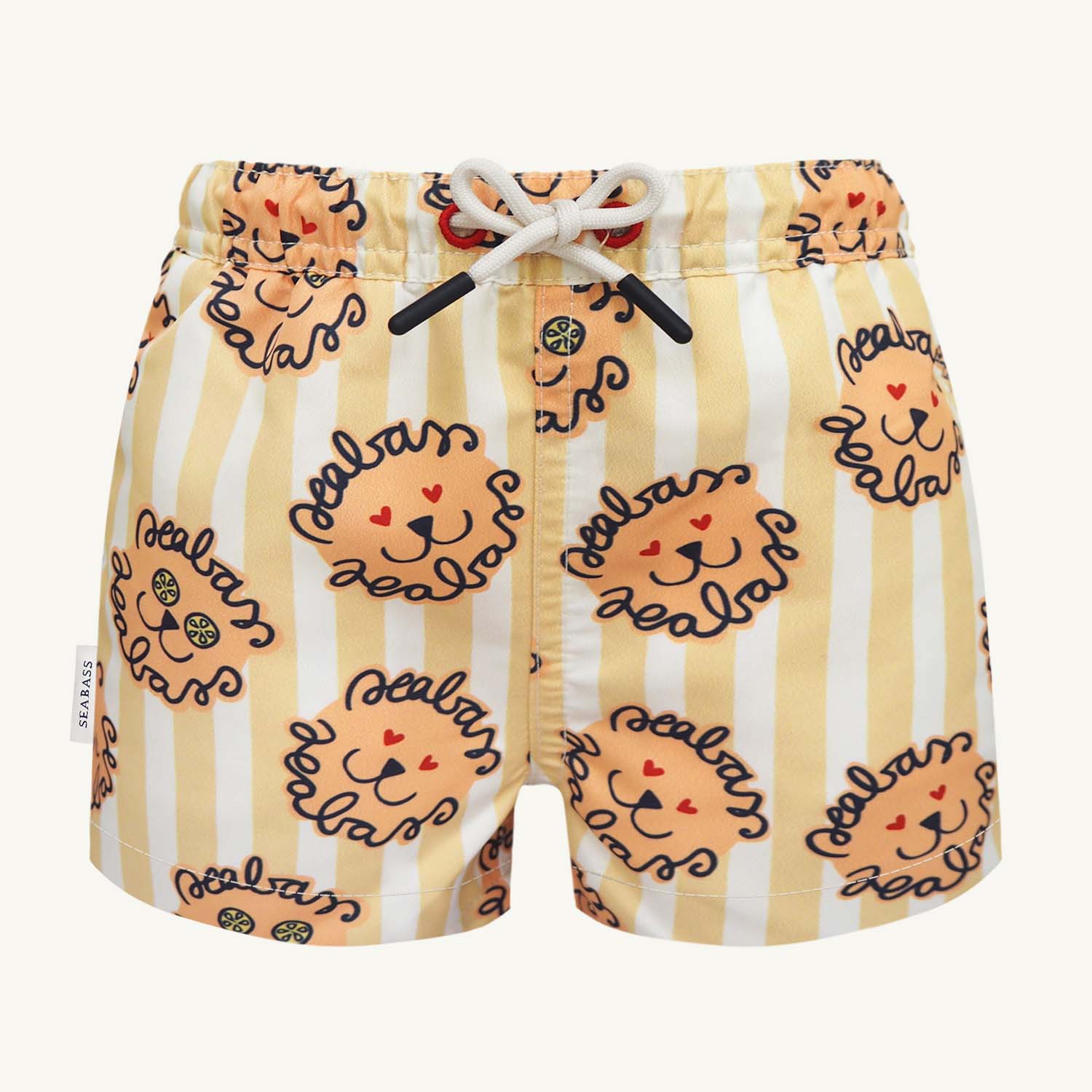 Men UV Swim Short Leone - lion yellow stripes