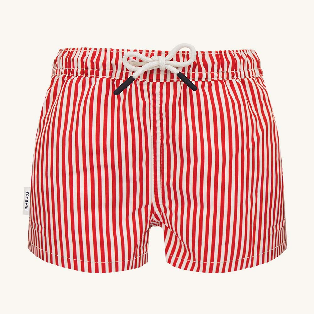 Men UV Swim Short Venice red stripes