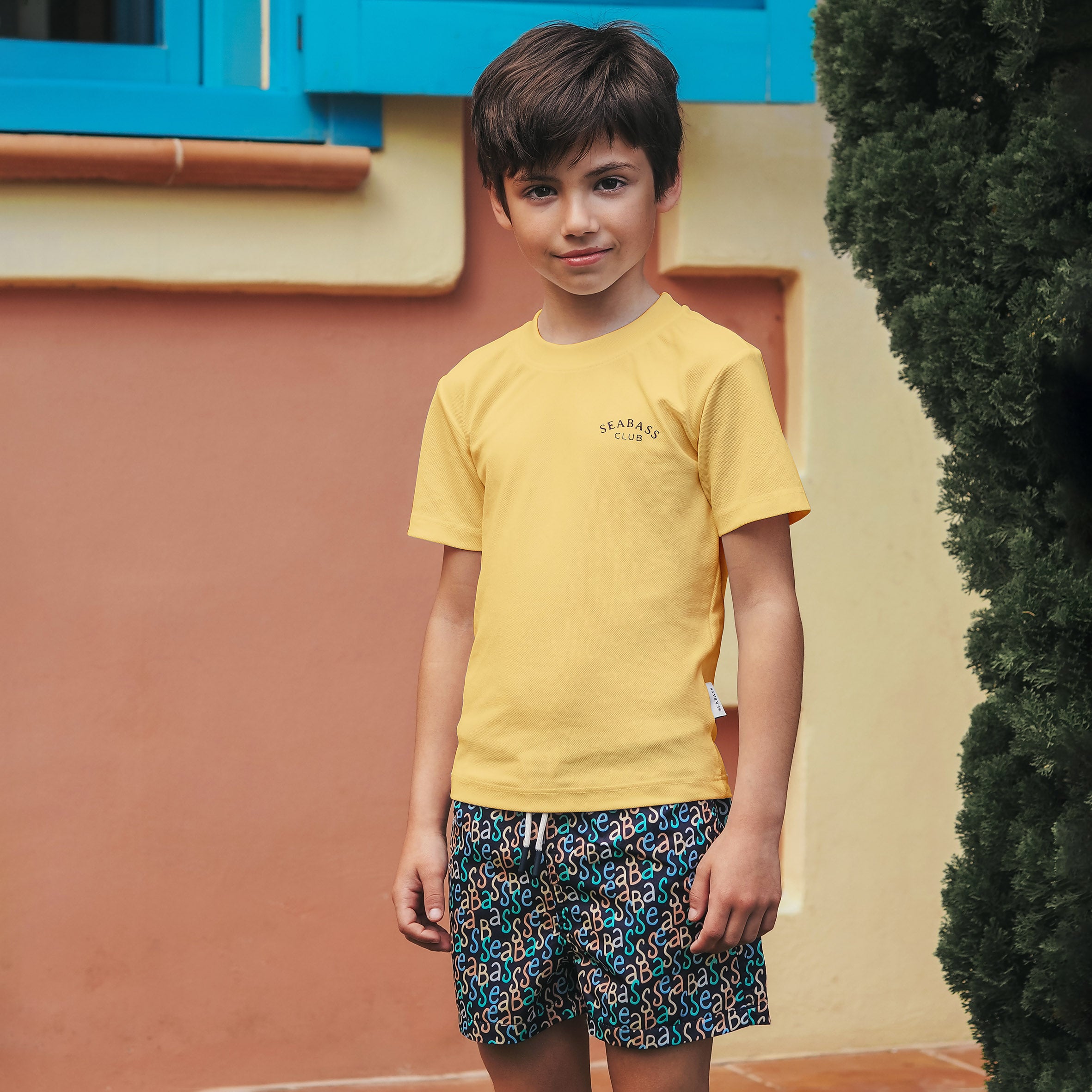 Ensemble de bain anti-UV - Short de bain Hollywood et T-shirt Lemon (UPF 50+)