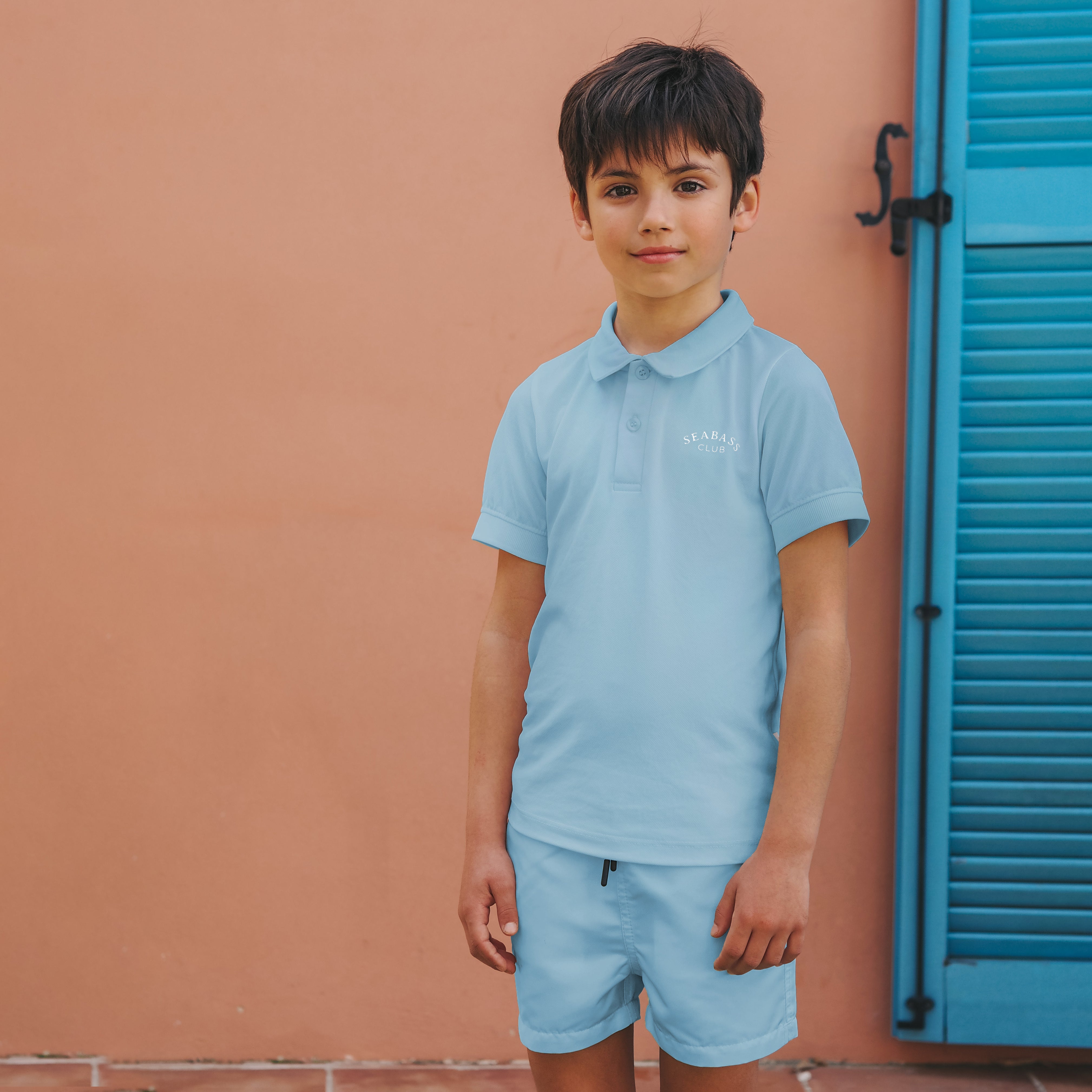 Ensemble de bain anti-UV - Short de bain et Polo Clearwater Blue (UPF 50+)