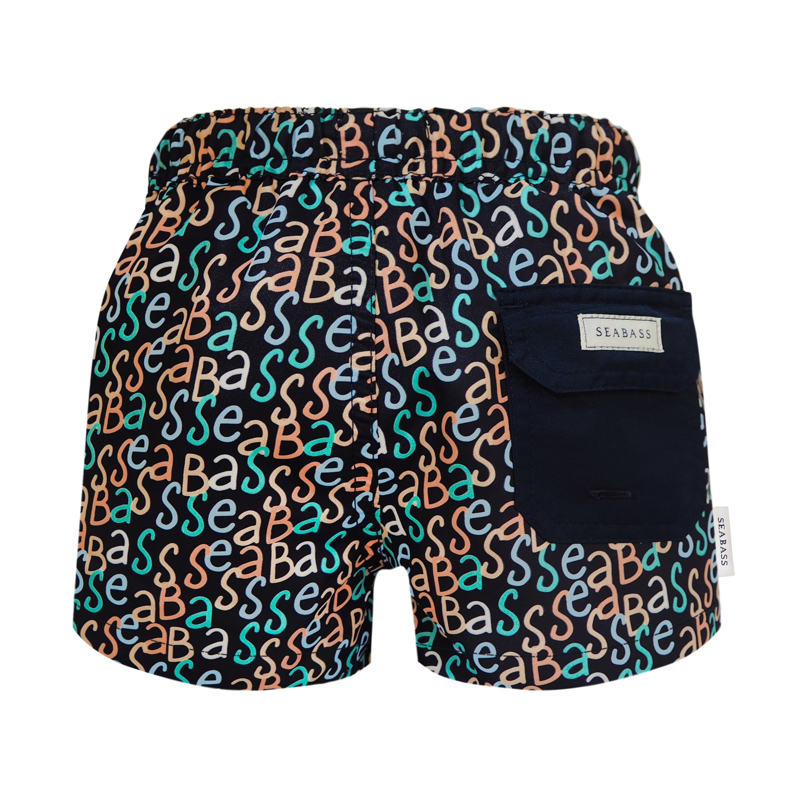 Boy UV Swim Short Hollywood - navy logo print