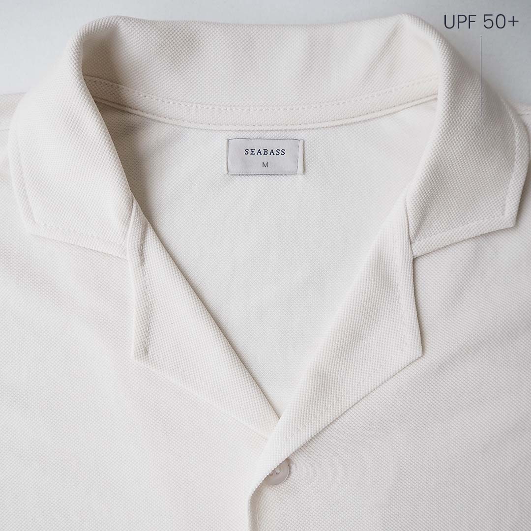 Männer UV Camp Shirt Perlweiß