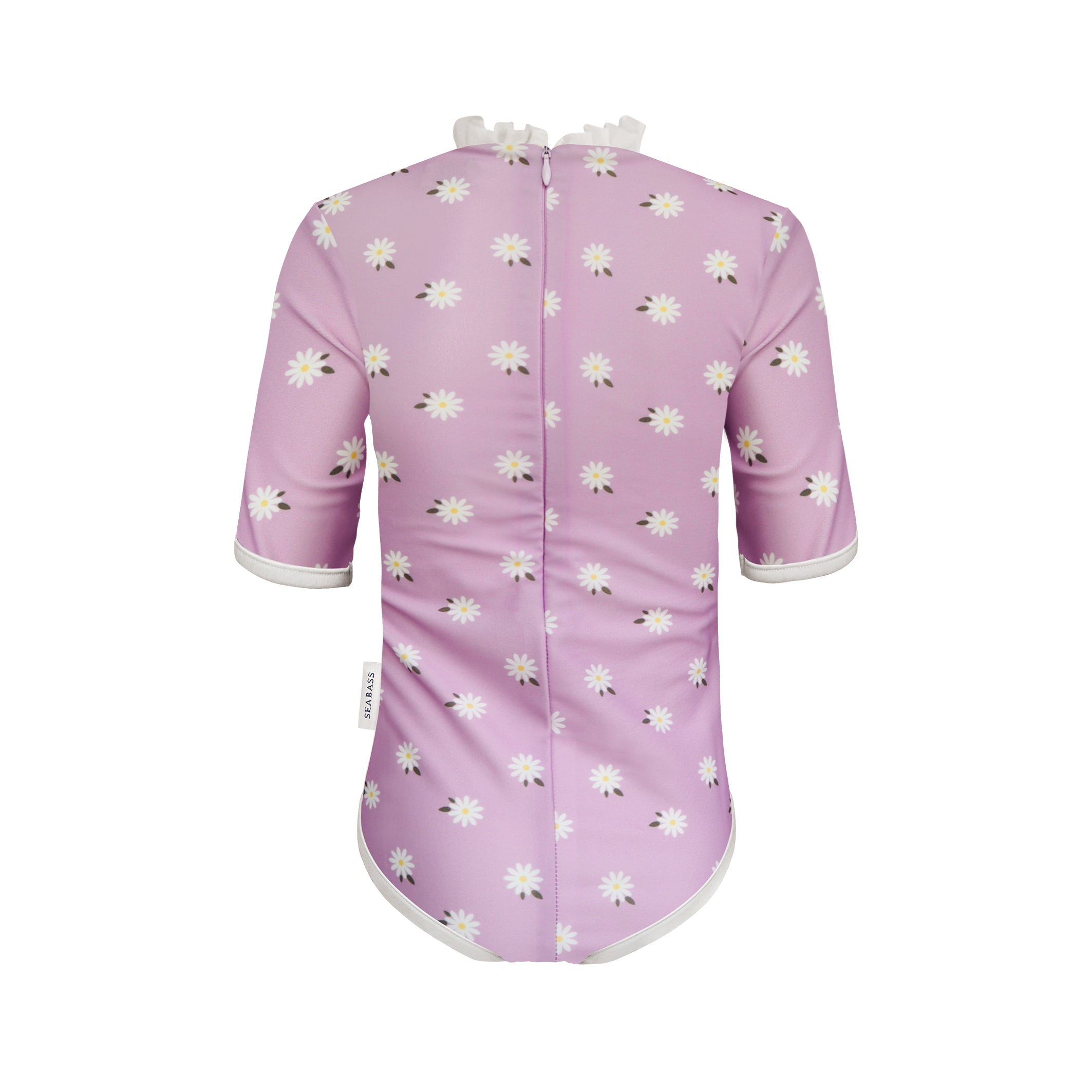 UV-Badeanzug Ruffle Florence - lila Gänseblümchen