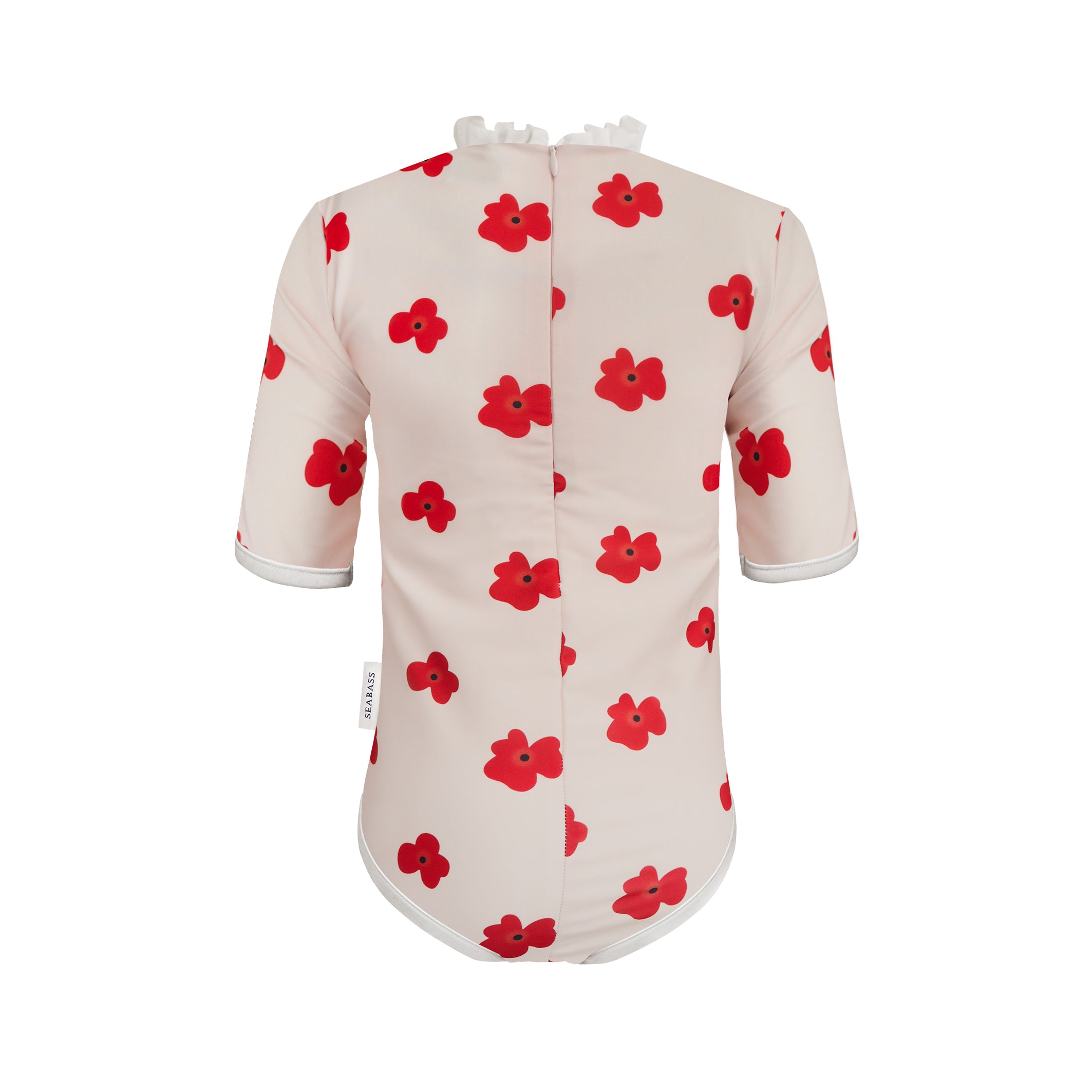 Mädchen UV-Badeanzug Ruffle Siena - rote Blumen