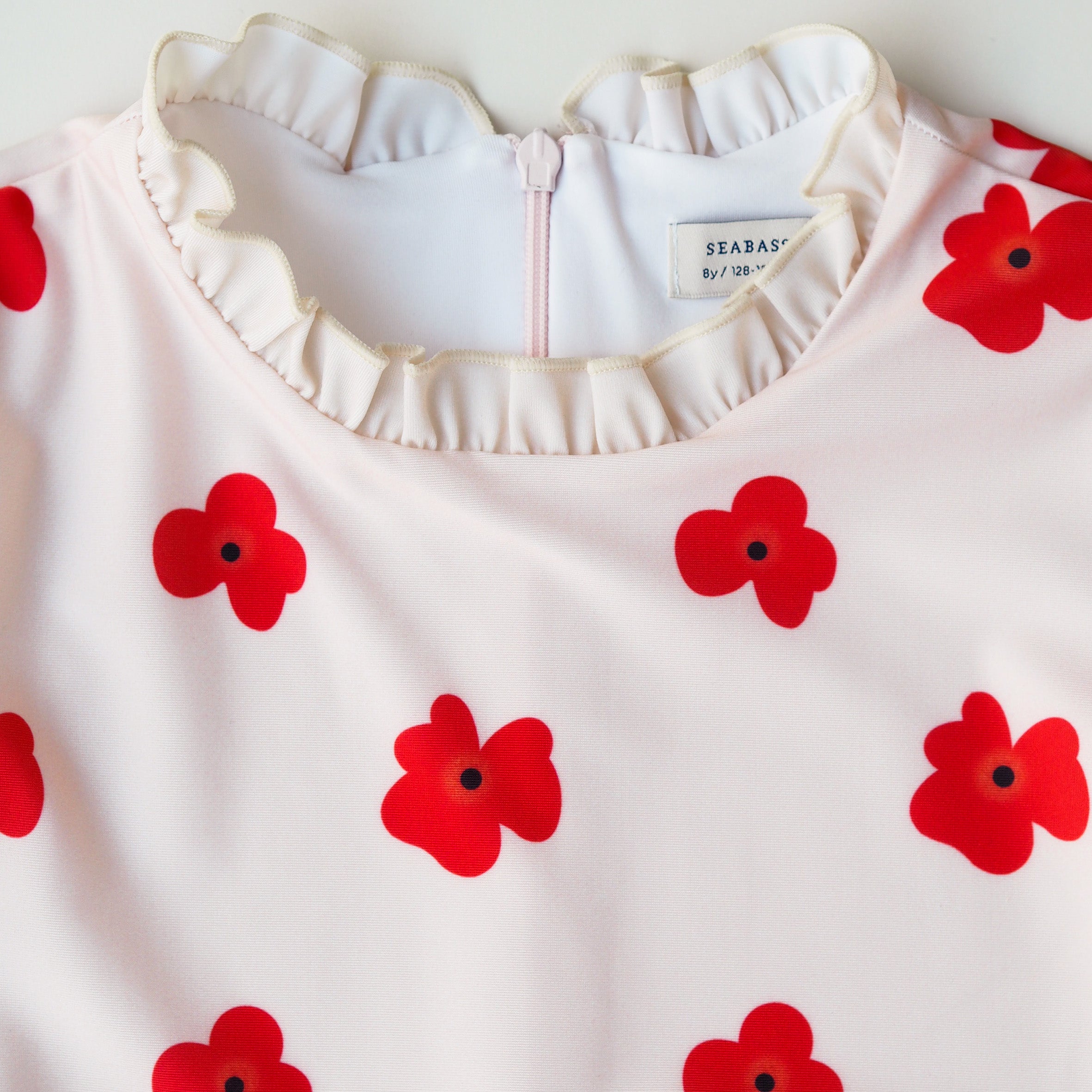 Mädchen UV-Badeanzug Ruffle Siena - rote Blumen