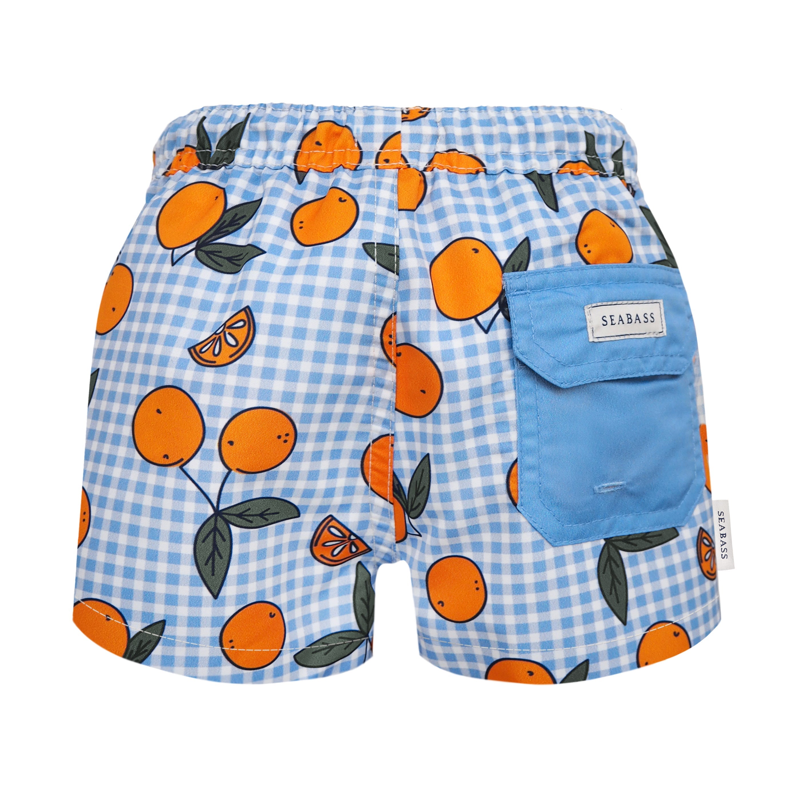 Men UV Swim Short Corsica - orange blau kariert