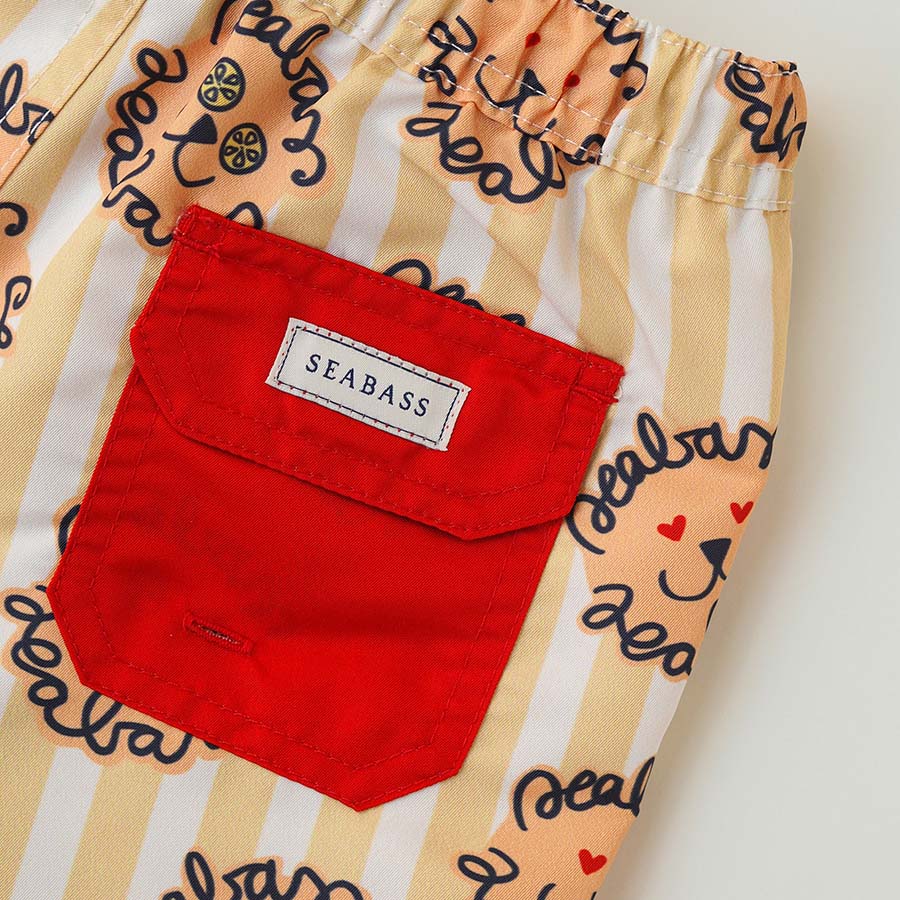 Boy UV Swim Short Leone - Löwe gelb gestreift