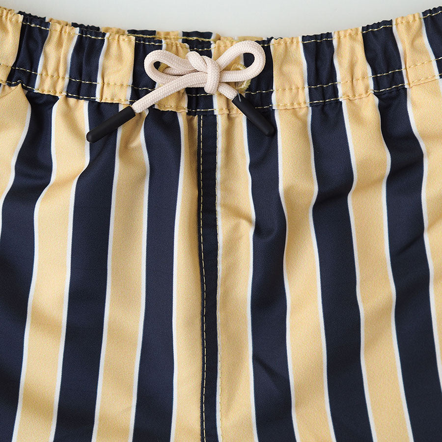 Men UV Swim Short Sorrento - marinegelb gestreift
