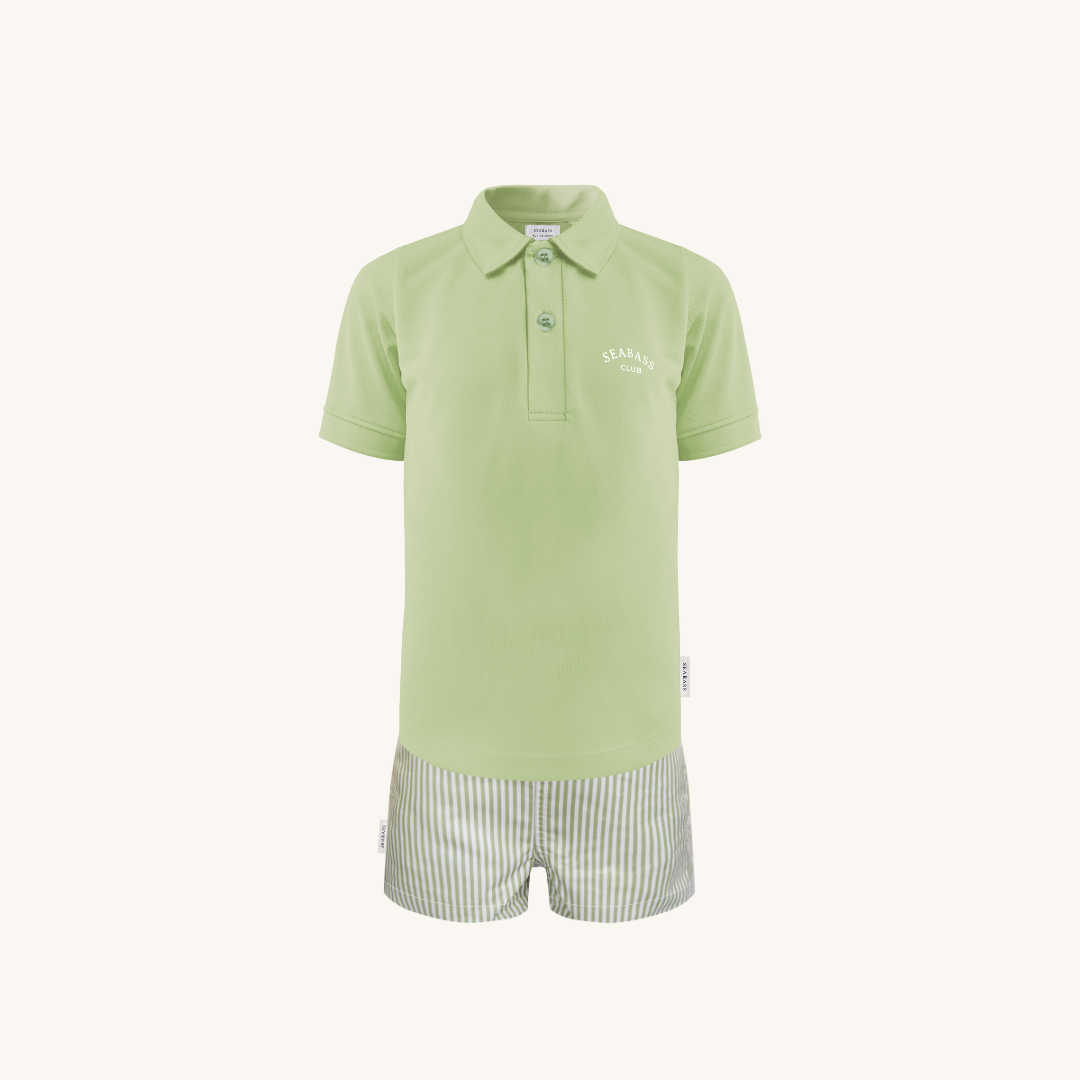 Set aus UV-Poloshirt und Badeshorts - Portofino Grün