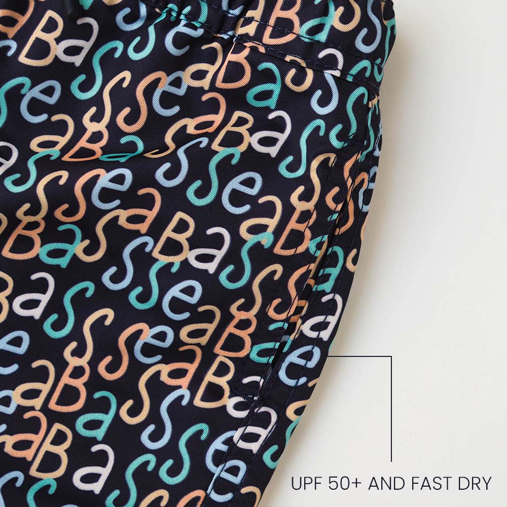 Traje de baño corto Hollywood - azul marino con logo estampado