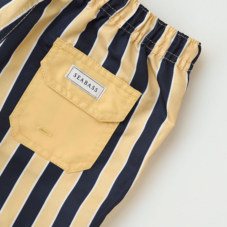 Traje de baño niño UV Sorrento - rayas amarillo marino