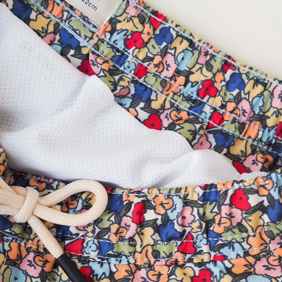 Traje de baño corto Valencia - flores multicolor