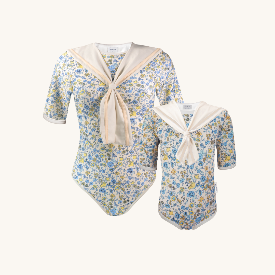 Set van mama en dochter UV-zwempakken - Matroos Marbella