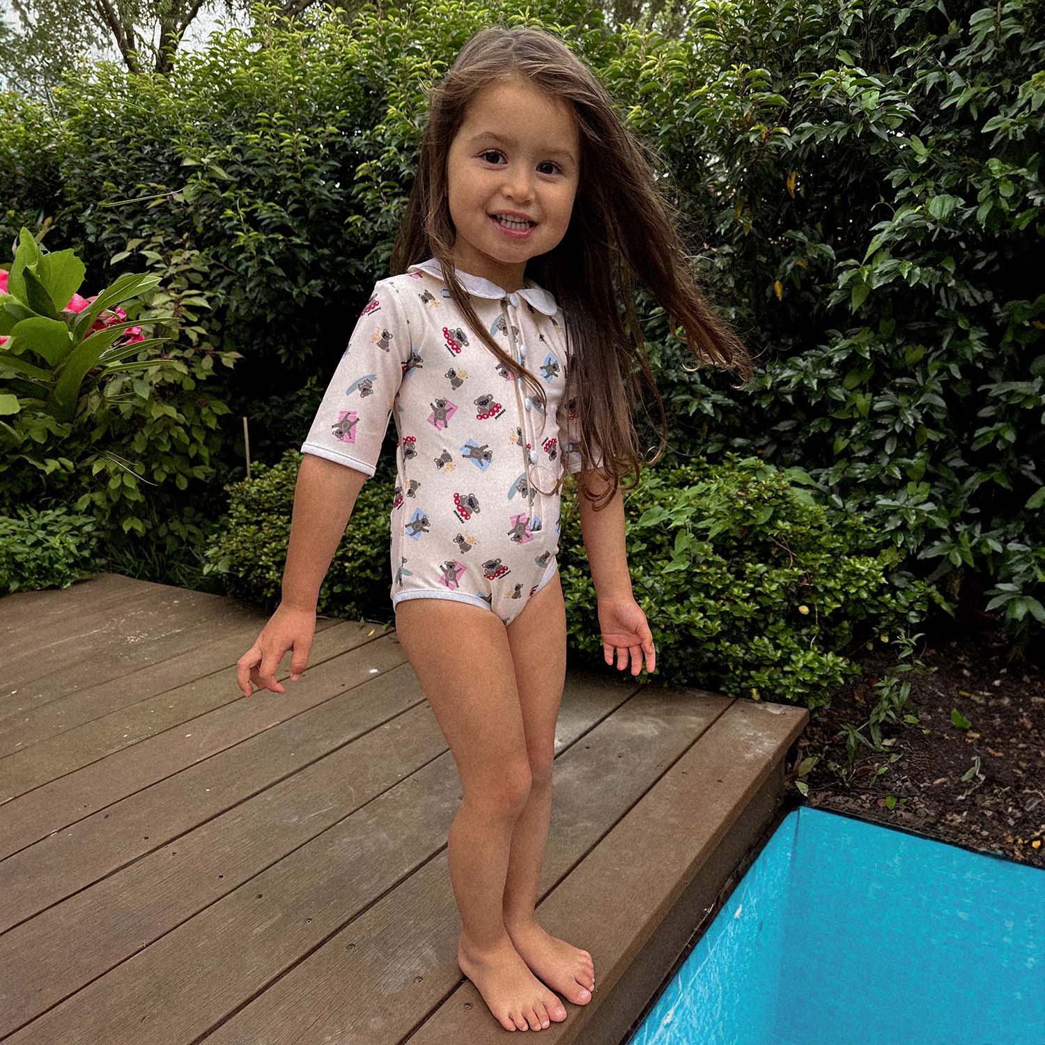 UV-Badeanzug für Mädchen Coco Sydney - vanille