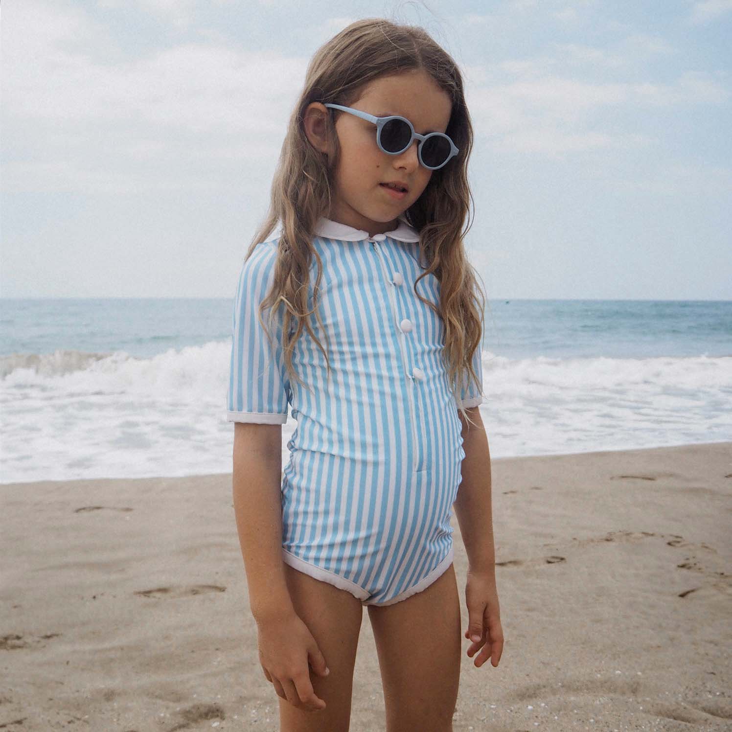 Mädchen UV Badeanzug Coco Forte dei Marmi - Blaue Streifen
