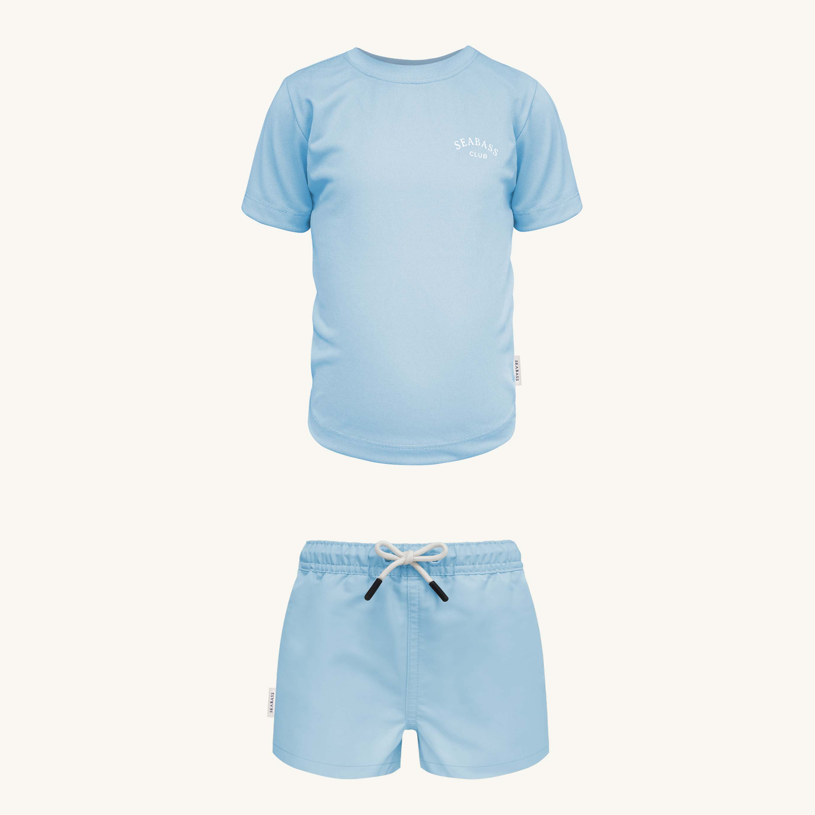 UV Schwimmset - Badeshort und T-Shirt Hellblau