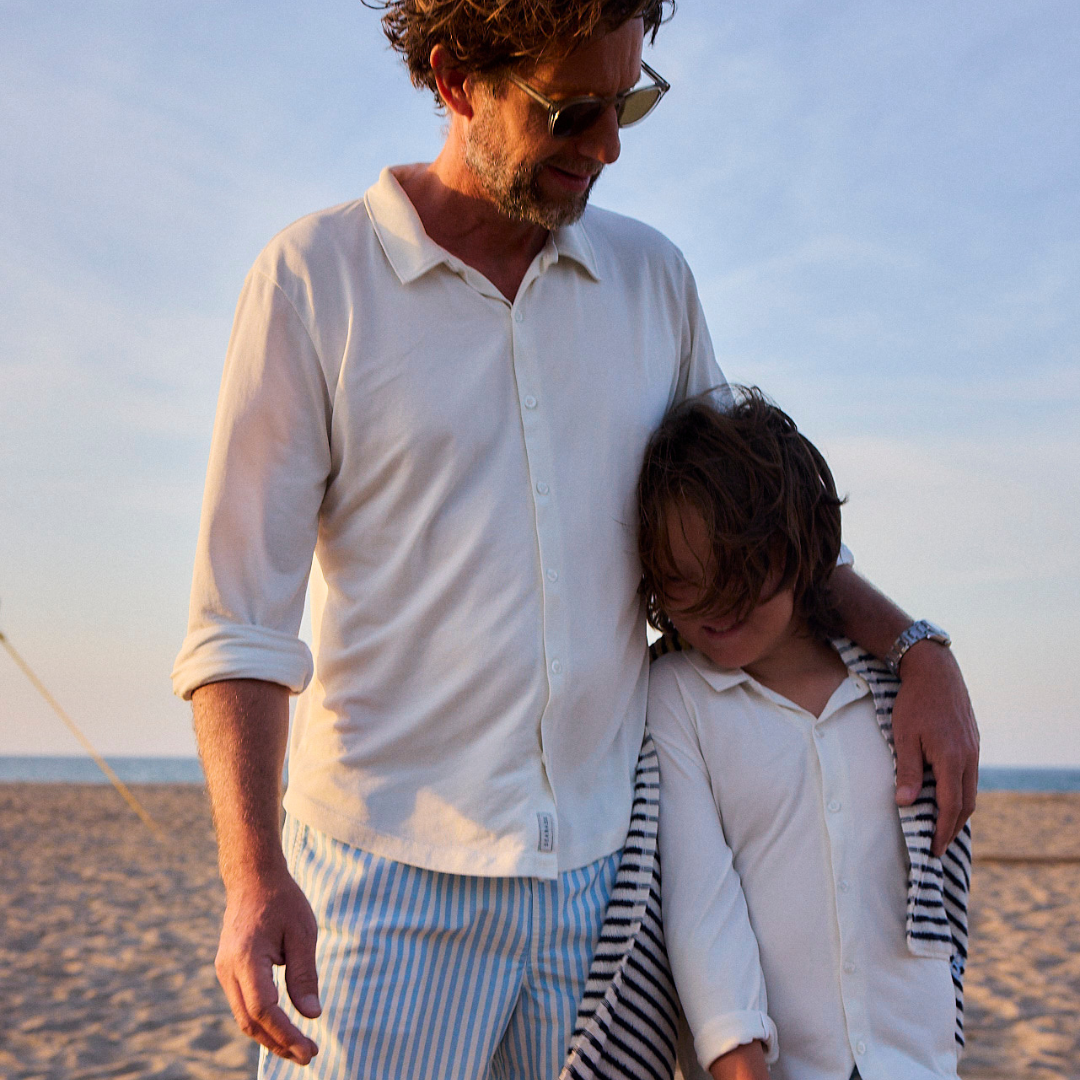 Men UV Long Sleeve Shirt Pearl White