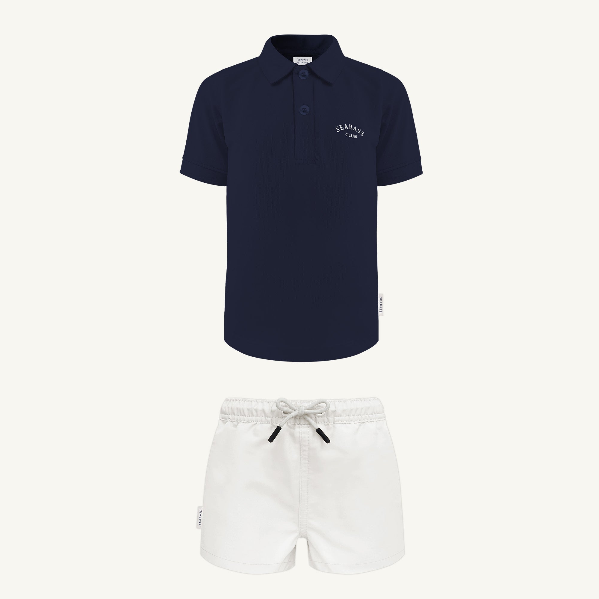 UV Swim Set - Short White and Polo Navy