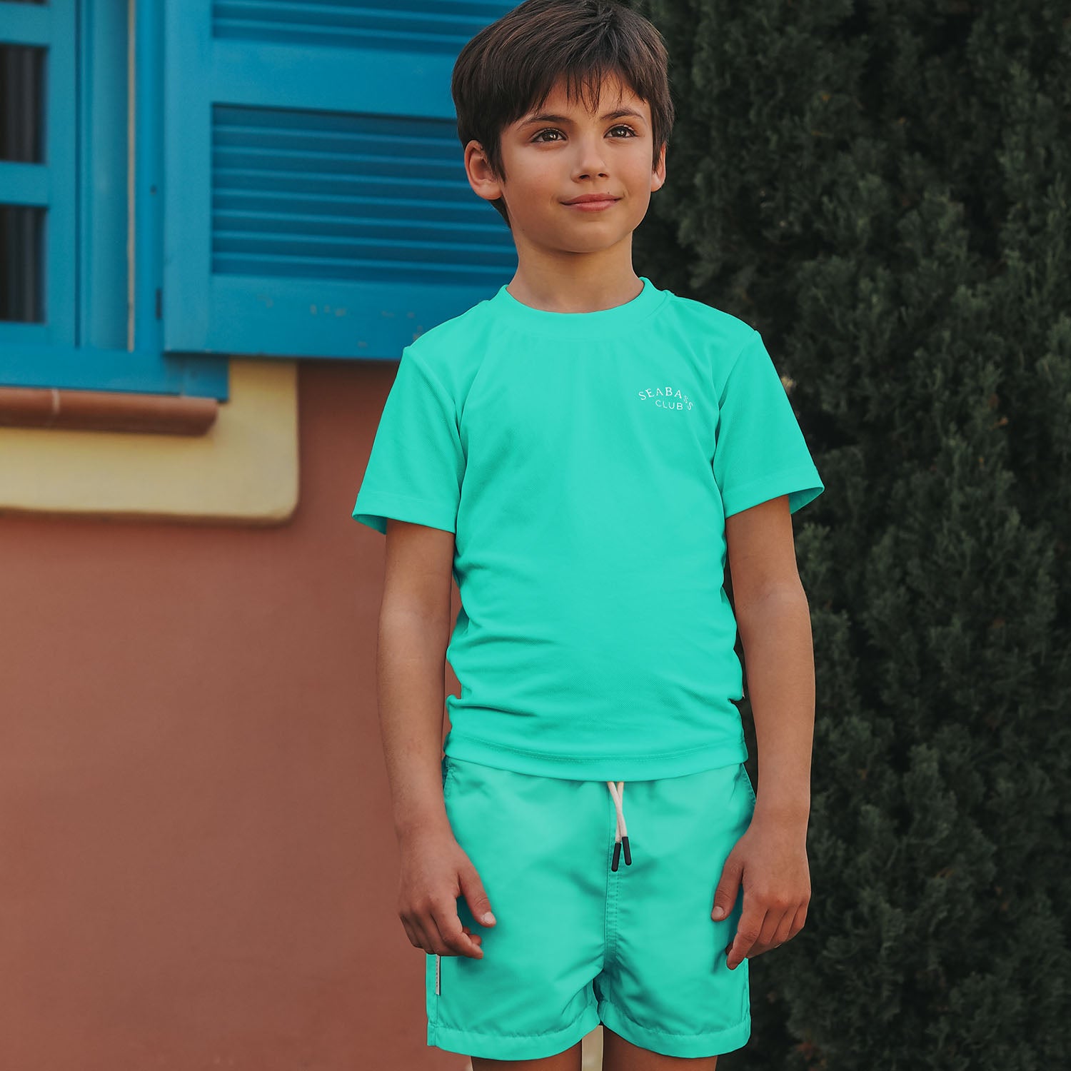 UV Schwimmset - Badeshort und T-Shirt Mintgrün