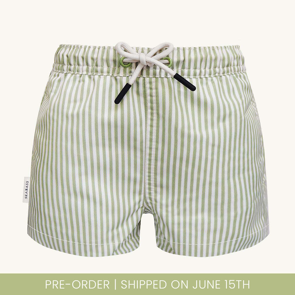 Men UV Swim Short Portofino - green stripes