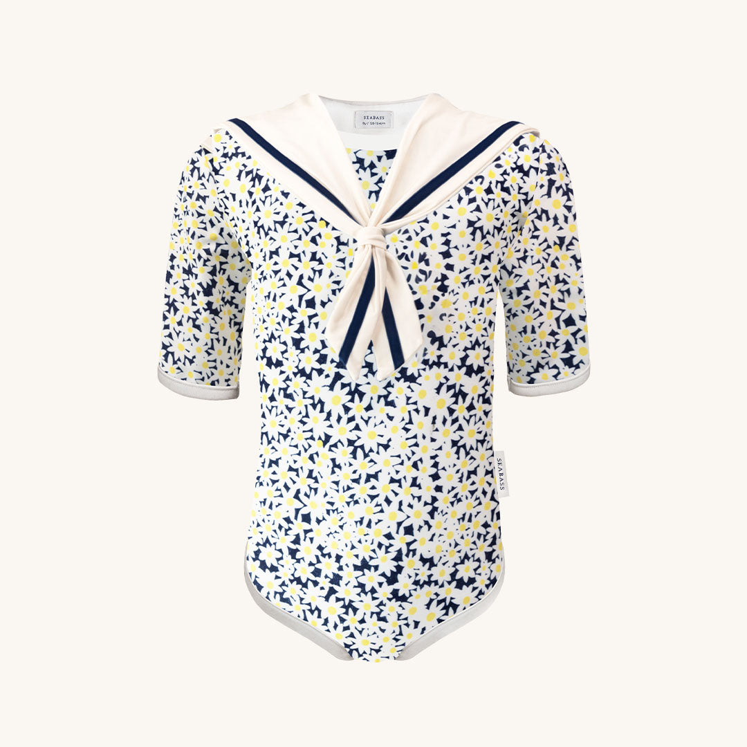 Mädchen UV-Badeanzug Sailor Palermo - dunkelblau daisy
