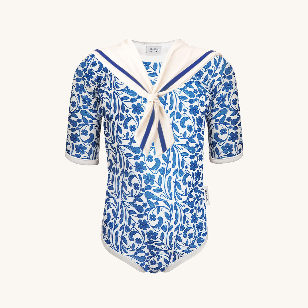 Girl UV Swimsuit Sailor Positano - royal blue