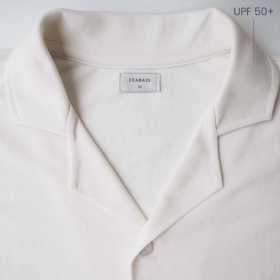 Men UV Camp Shirt Pearl White