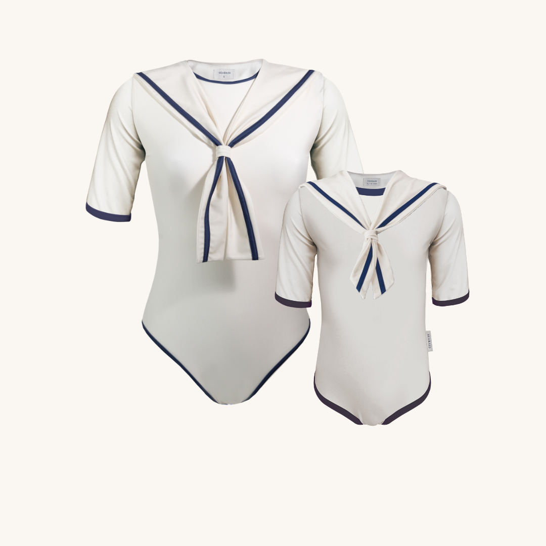 Set of Mommy and Daughter UV Swimsuits - Sailor Nice