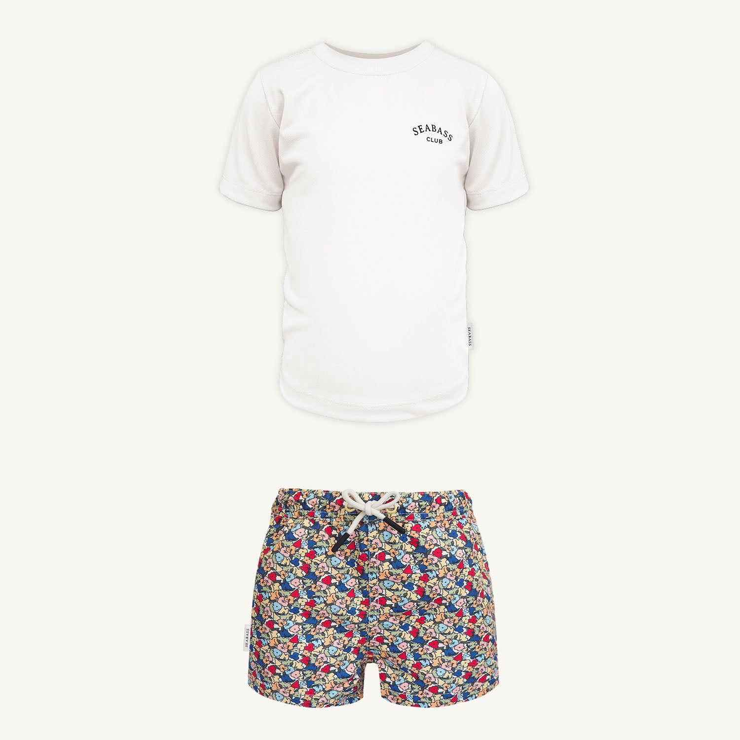 UV Schwimmset - Badeshort Valencia und T-Shirt Weiß 