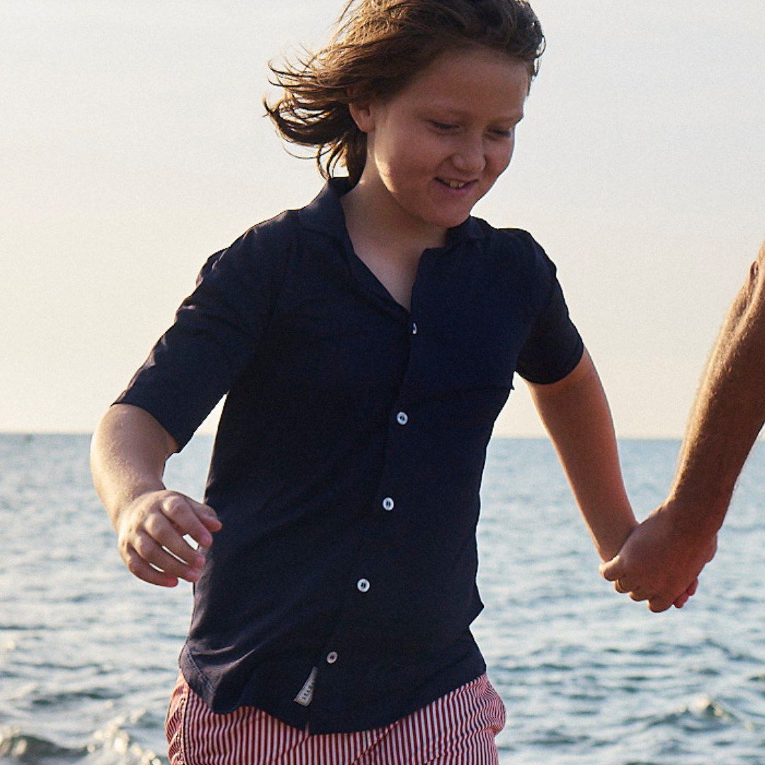 Boy UV Camp Shirt Marineblau