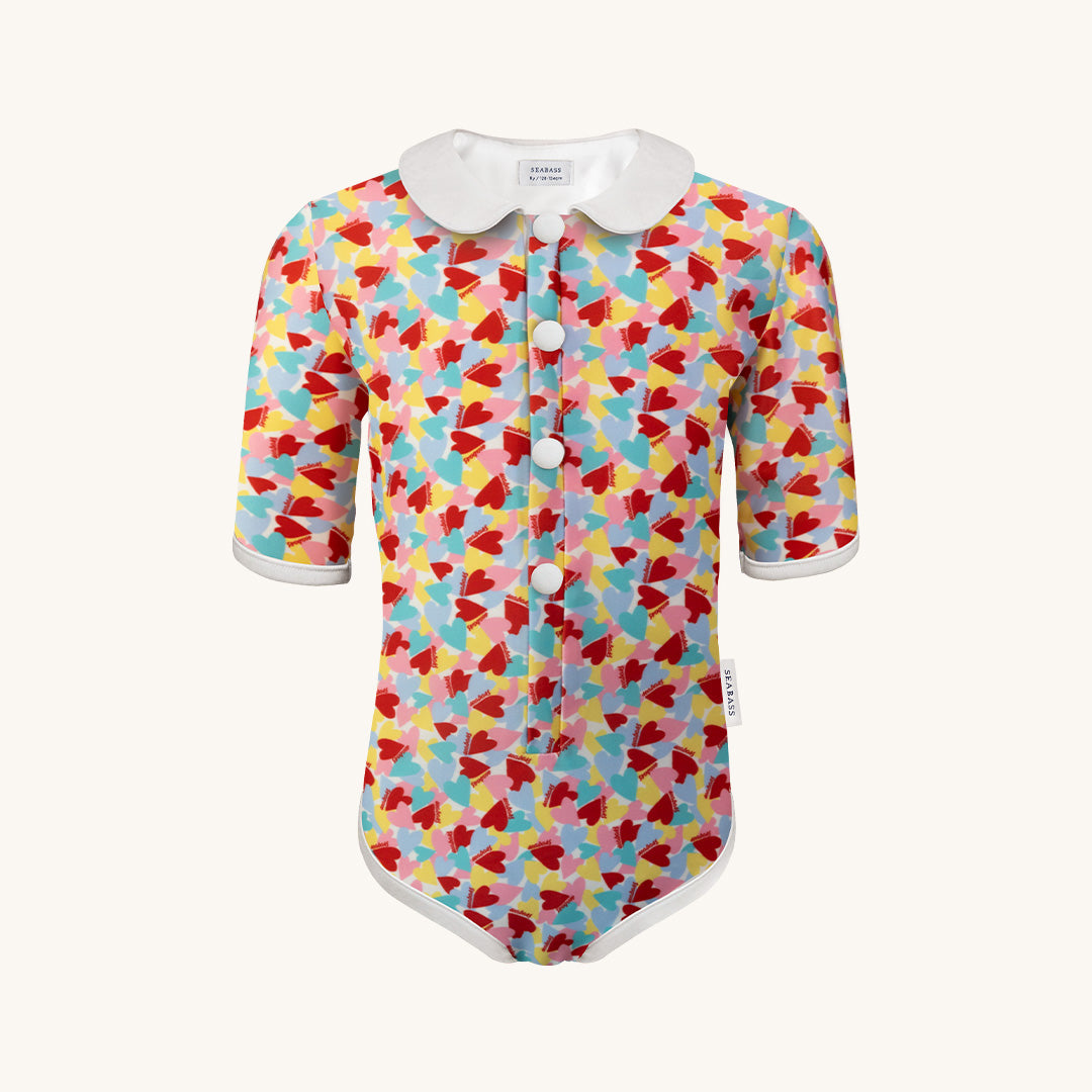 Mädchen UV-Badeanzug Coco Paris - multicolor Herzen