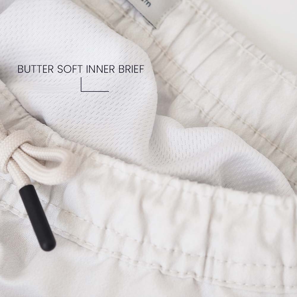 Boy UV Swim Short Pearl White - fest