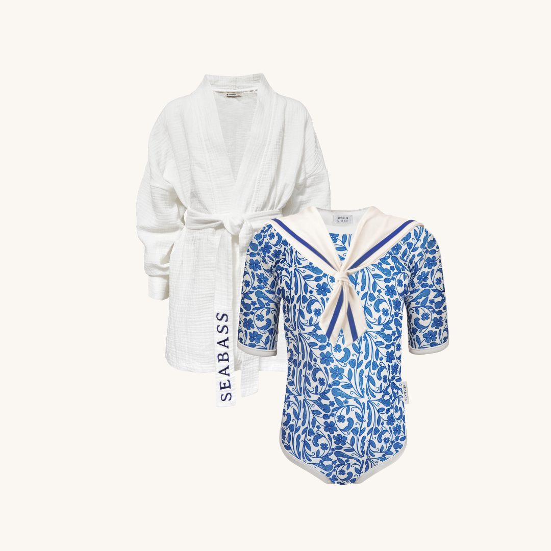 Set aus UV-Badeanzug und Kimono - Positano