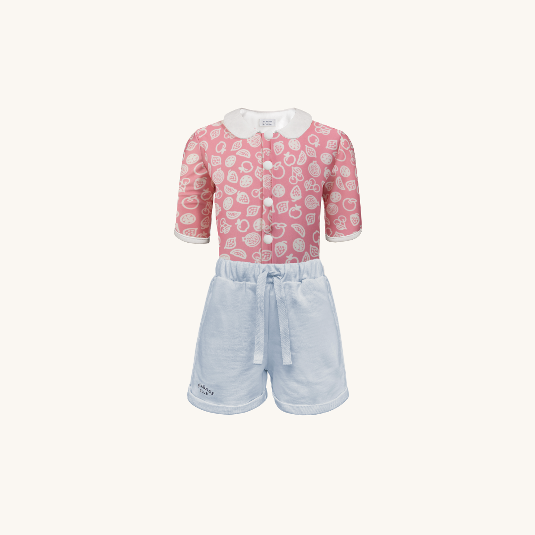 Set aus UV-Badeanzug und Bermudashorts - Formentera Blau