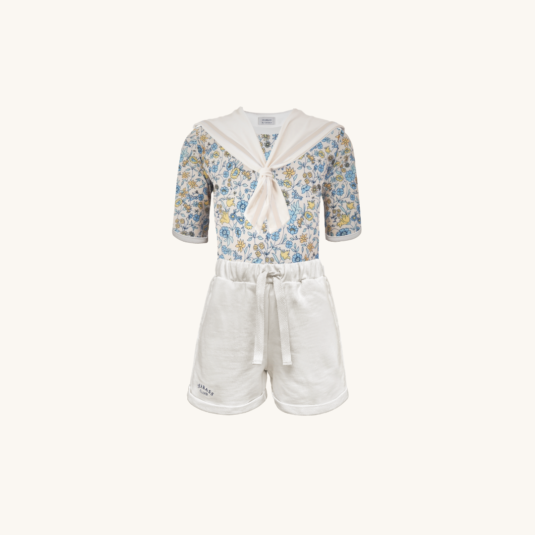 Set aus UV-Badeanzug und Bermuda Short - Marbella Beige