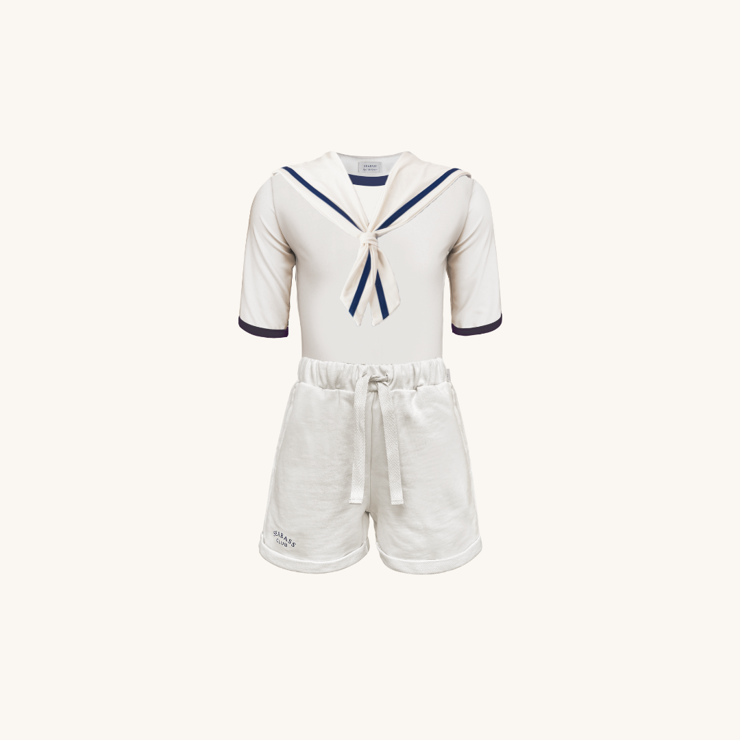 Set aus UV-Badeanzug und Bermuda Short - Nice Beige