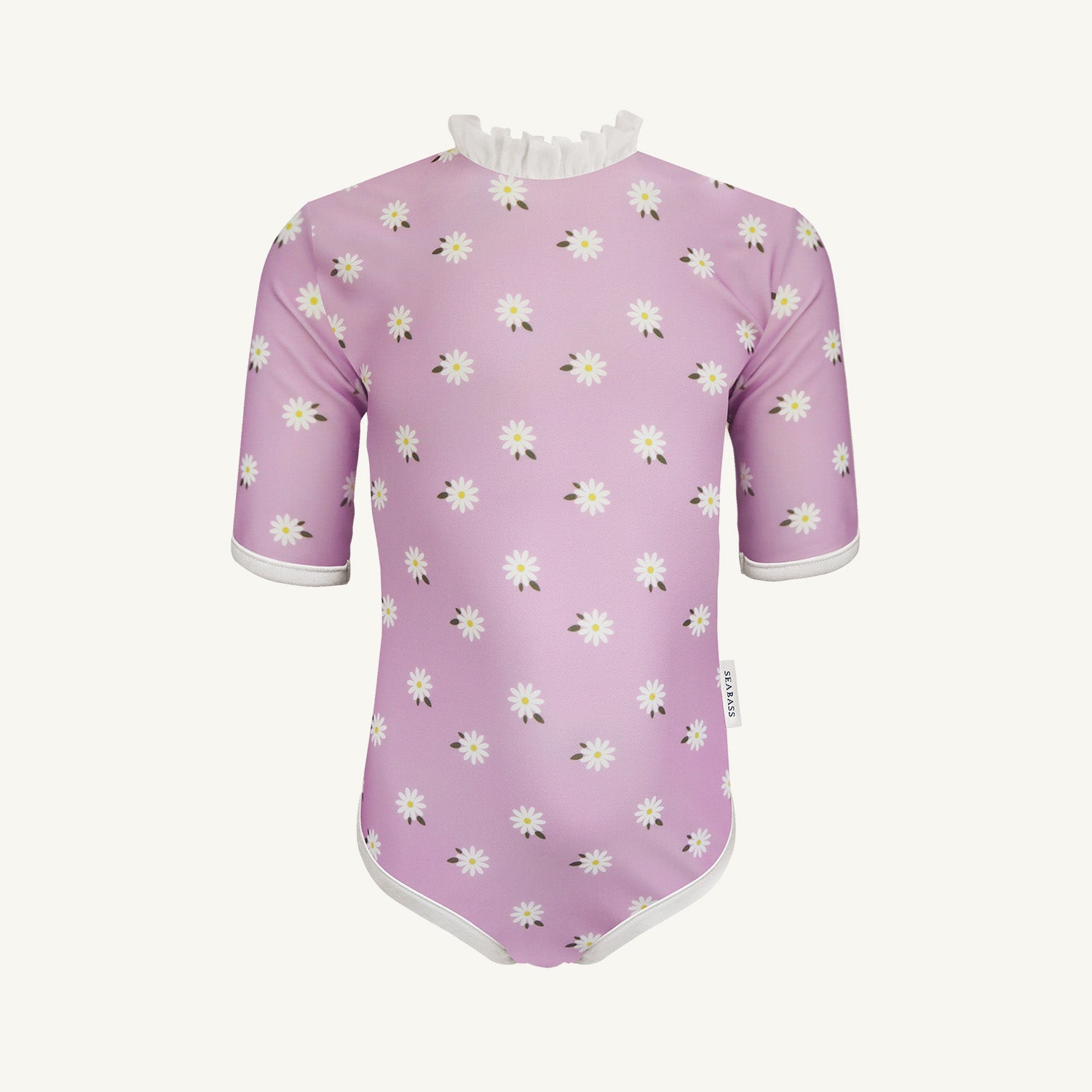 UV-Badeanzug Ruffle Florence - lila Gänseblümchen