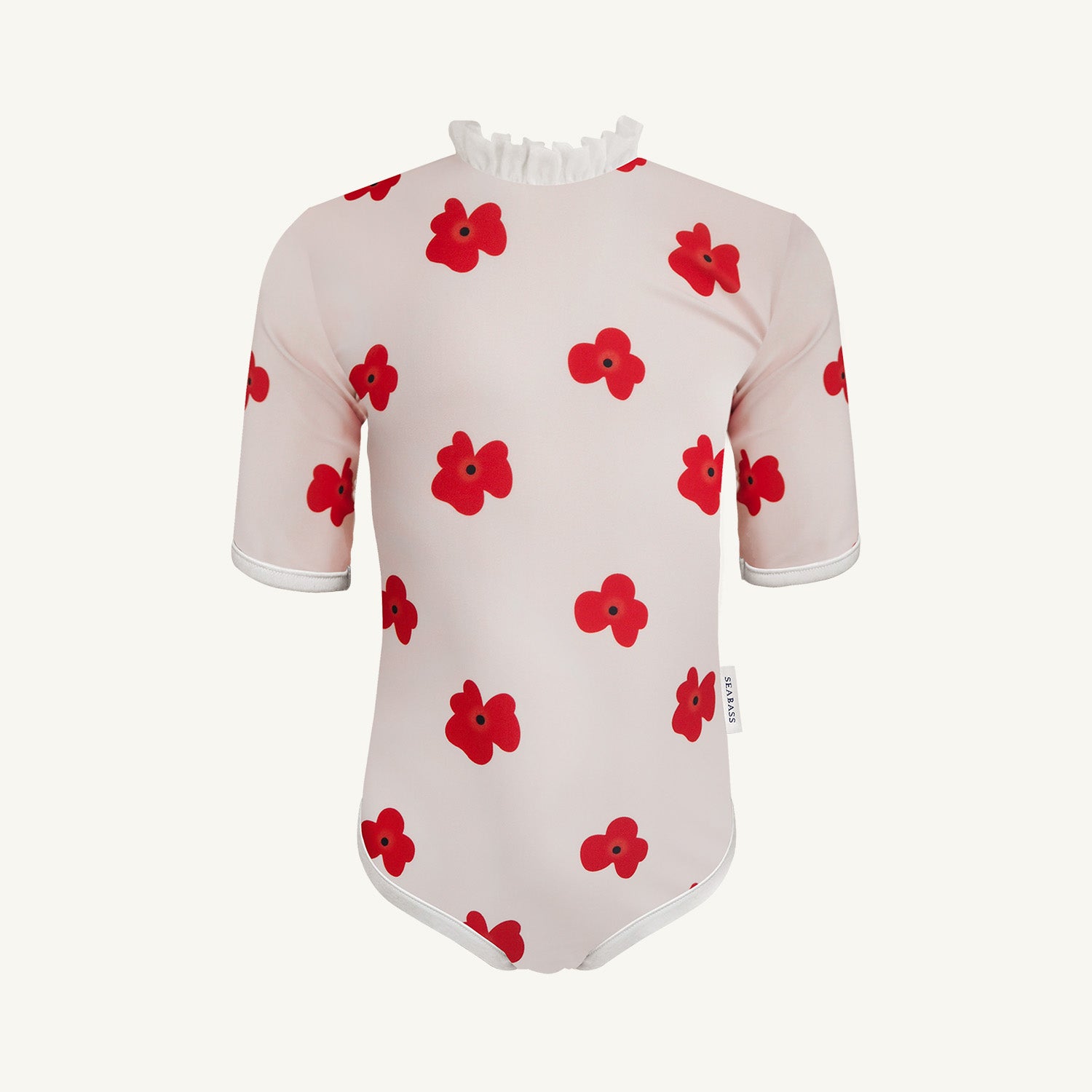 Mädchen UV-Badeanzug Ruffle Siena - rote Blumen