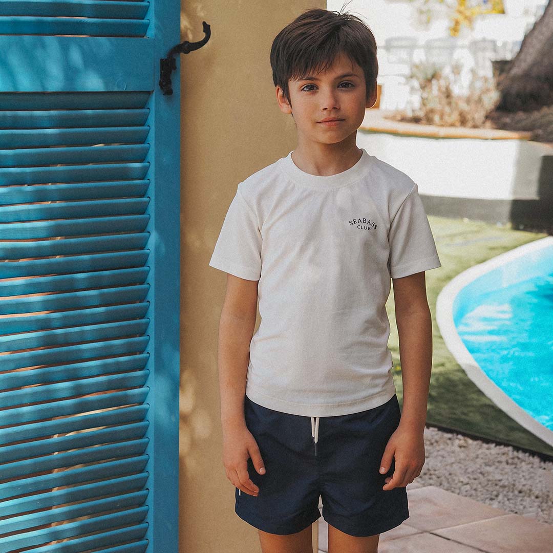 Traje de baño UV niño azul marino - sólido