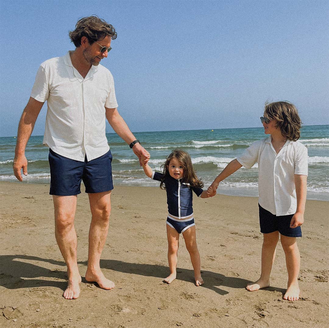 Traje de baño UV Hombre Azul Marino - sólido