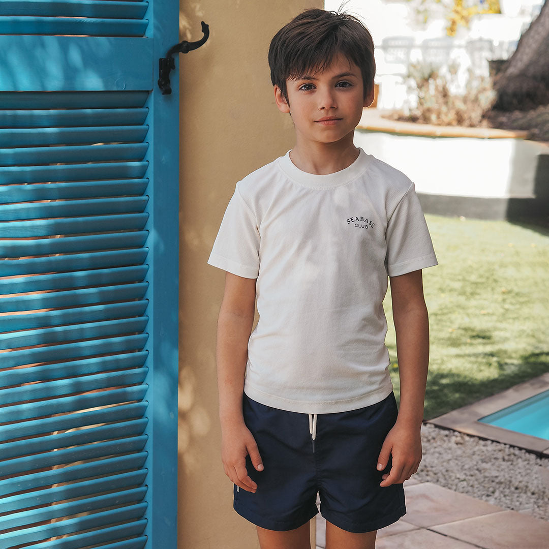 Camiseta UV Niño Blanco Perla