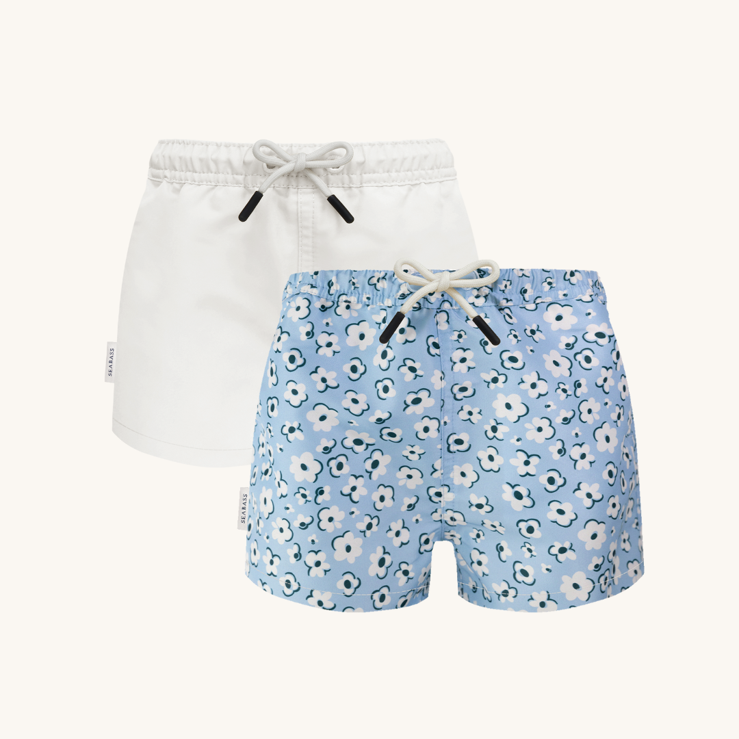 2 paar UV Zwemshorts - Palma Wit
