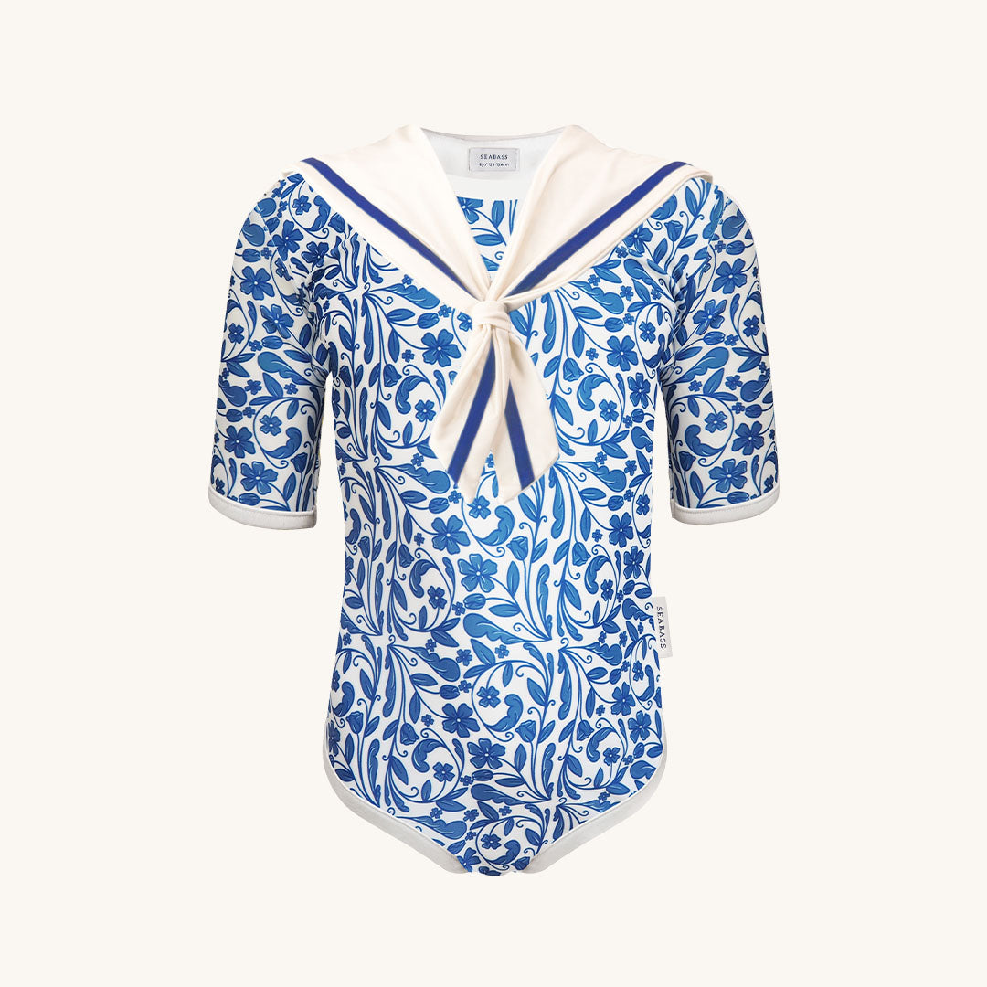 UV meisjesbadpak Sailor Positano - koningsblauw