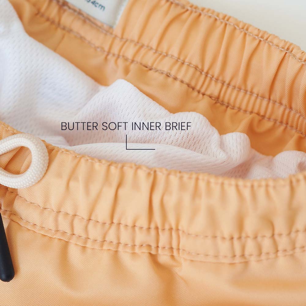 UV Zwemshort voor jongens Cantaloupe - effen