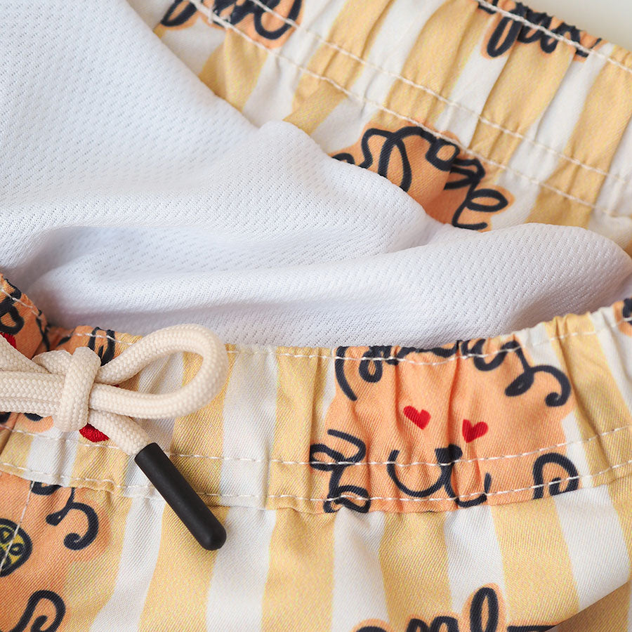 Heren UV Zwemshort Leone - leeuwengeel gestreept