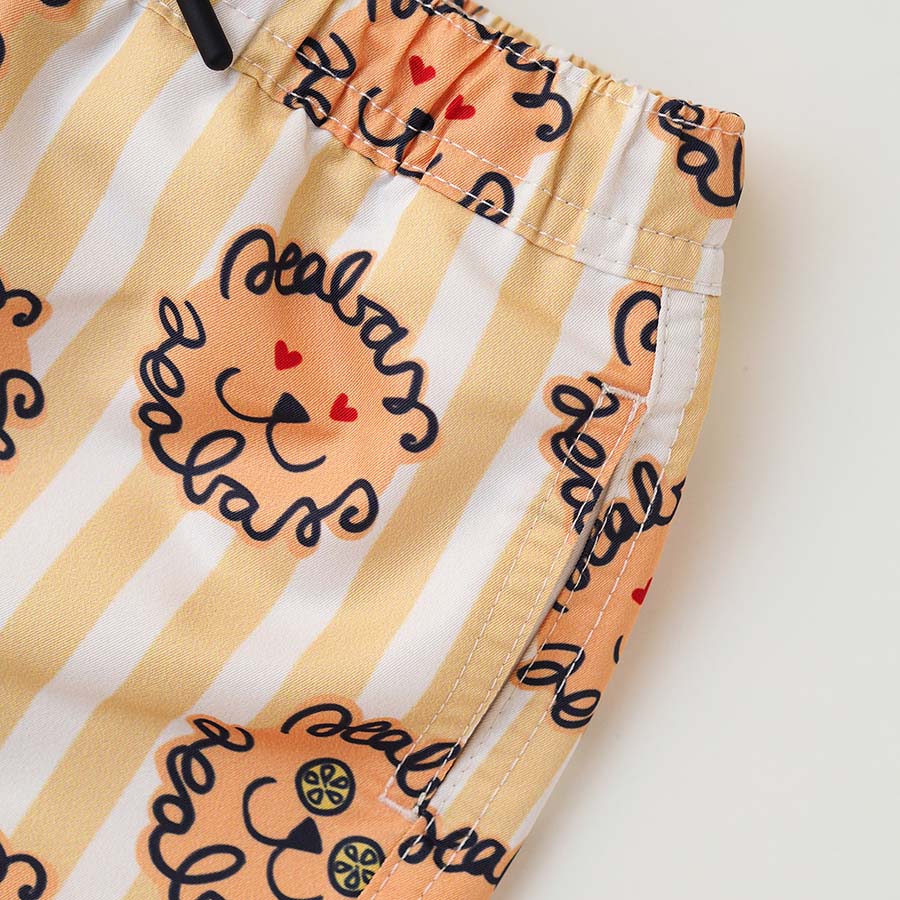 Heren UV Zwemshort Leone - leeuwengeel gestreept