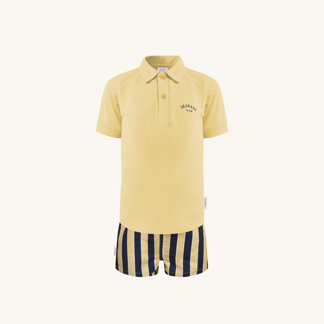 Set van UV Poloshirt en Zwemshort - Sorrento Geel