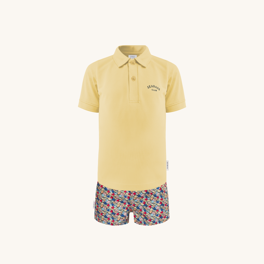 Set van UV Poloshirt en Zwemshort - Valencia Geel