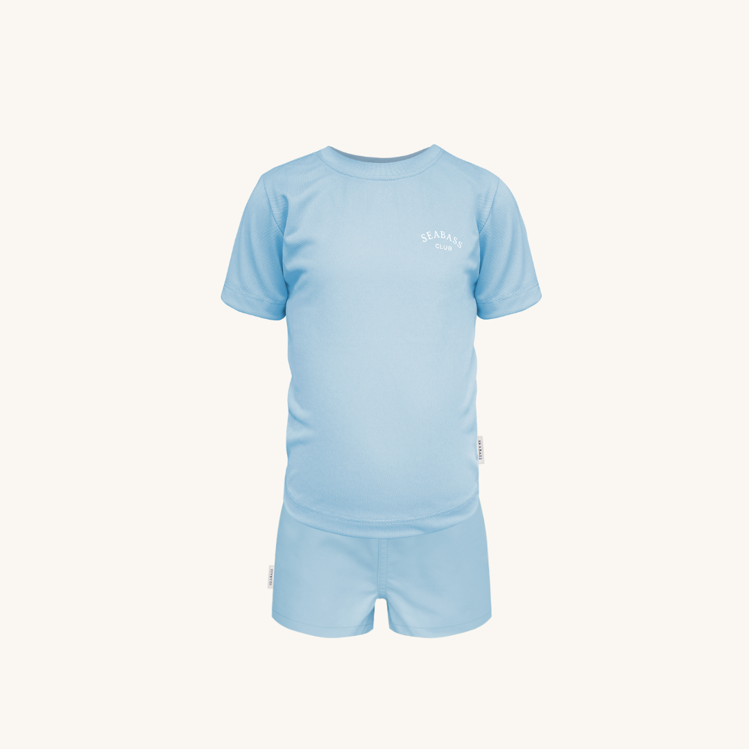 Set van UV T-shirt en zwemshort - Clearwater Blue